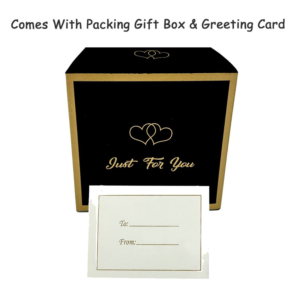 Christmas Romantic Heart Acrylic Love Gift with Red Rose ONE I LOVE Ornament