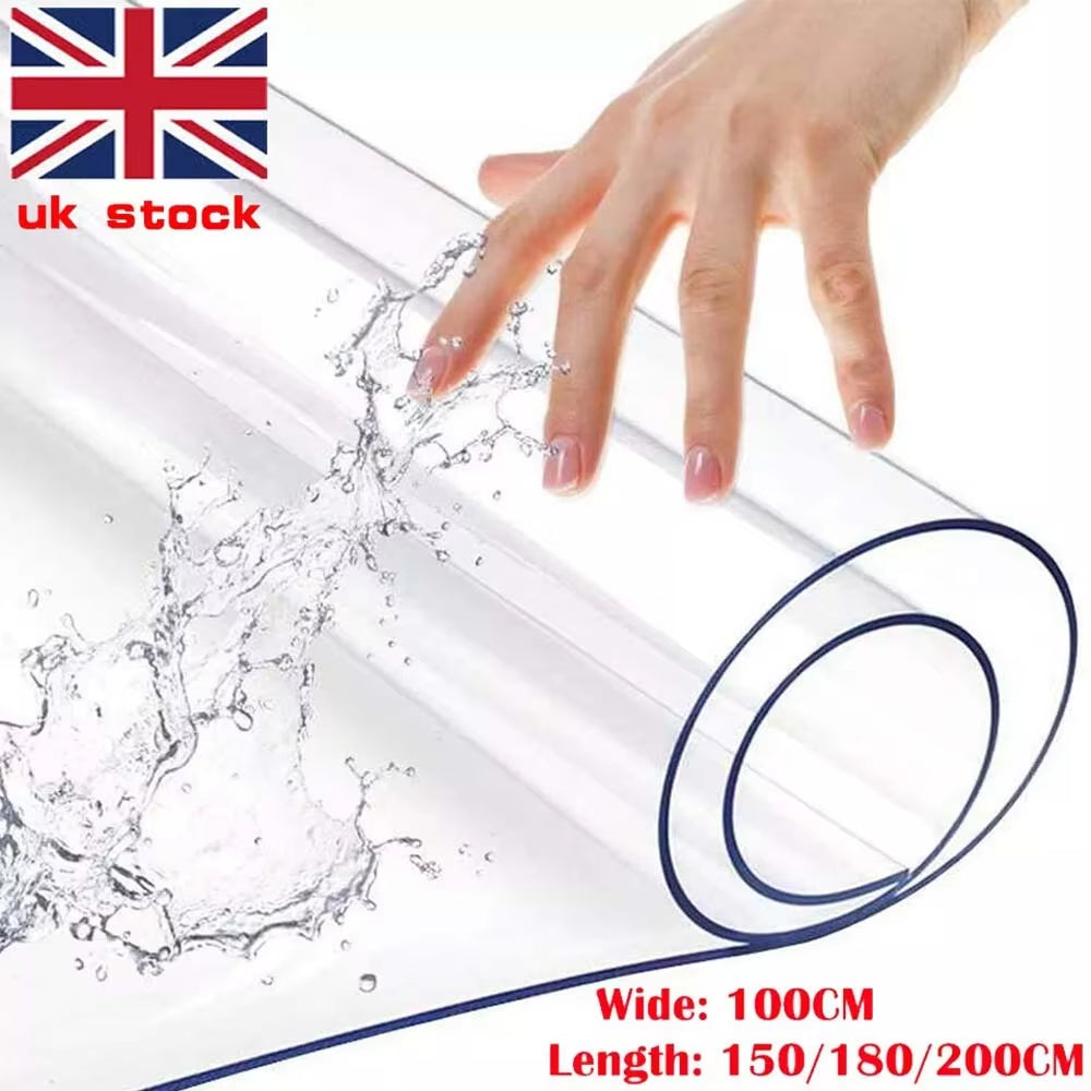 1Pcs Soft Glass Table Mat 2Mm PVC Transparent Tablecloth Waterproof Rectangular Table Cover Pad Kitchen Oil-Proof Table Mat