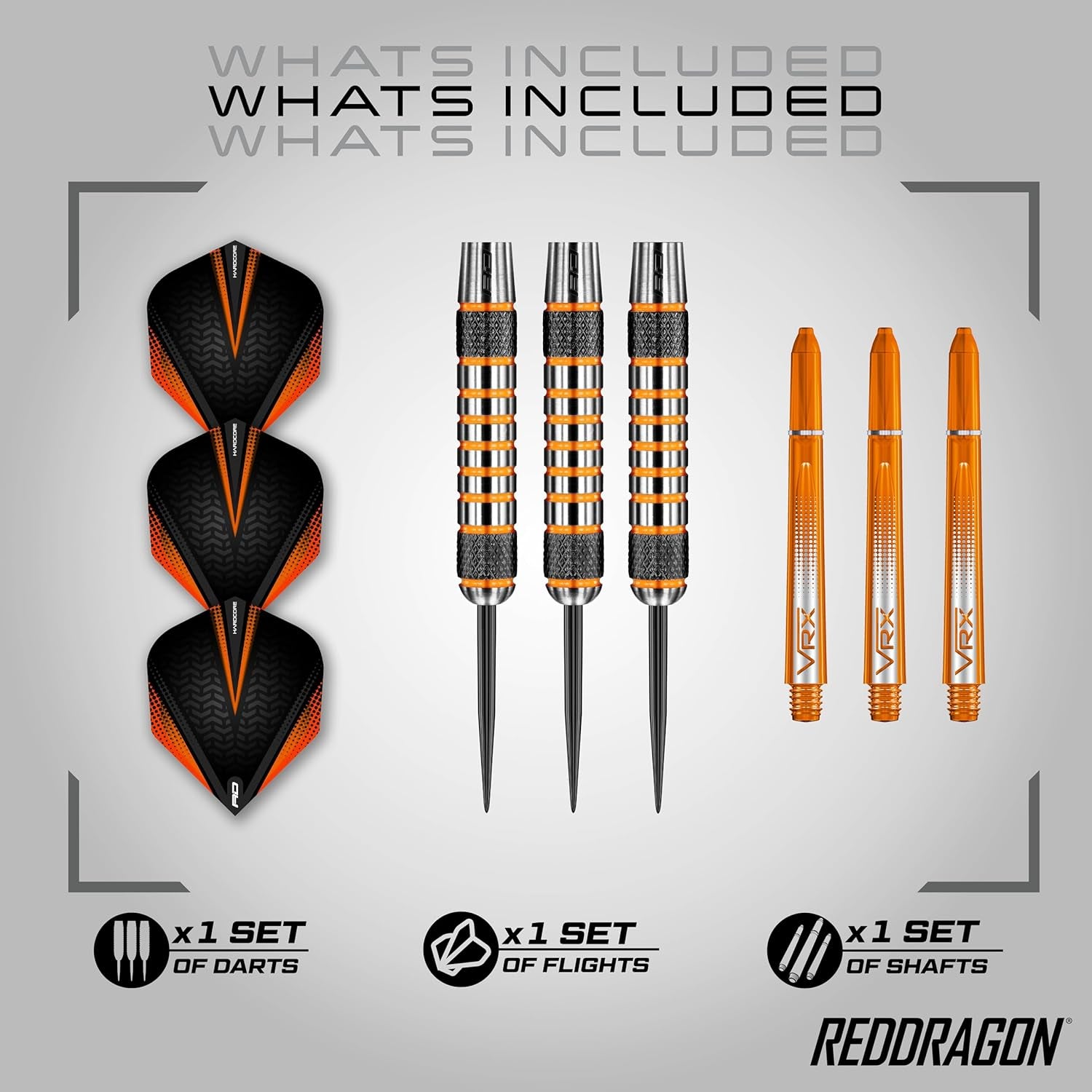 Amberjack Tungsten Darts Set with Darts Flights & Dart Stems (Shafts) – Professional 90% Tungsten Premium Darts Set – Available in 22G, 23G, 24G, 25G, 26G, 27G, 28G, 30G