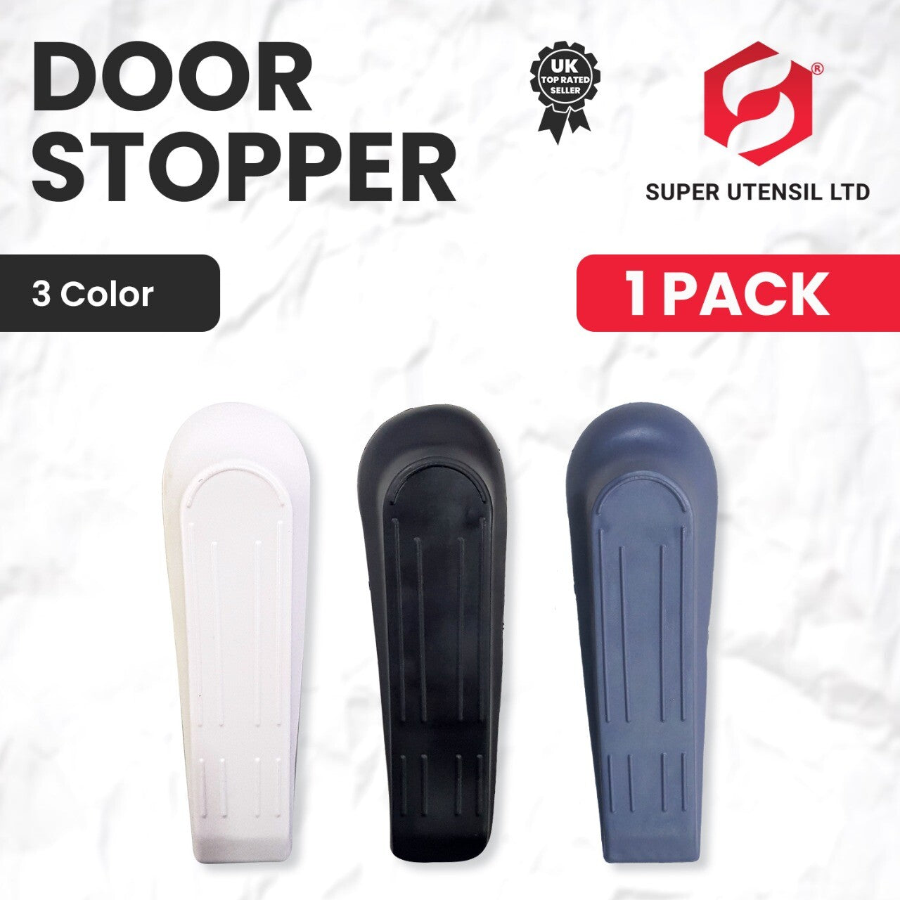 Door Wedge Shaped Plastic Door Stops Non-Slip Black Door Buffers for Office Home