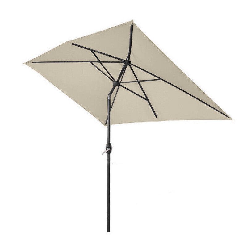 2X3M Garden Parasol Patio Sun Shade Aluminium Crank Tilt Umbrella Cover Base