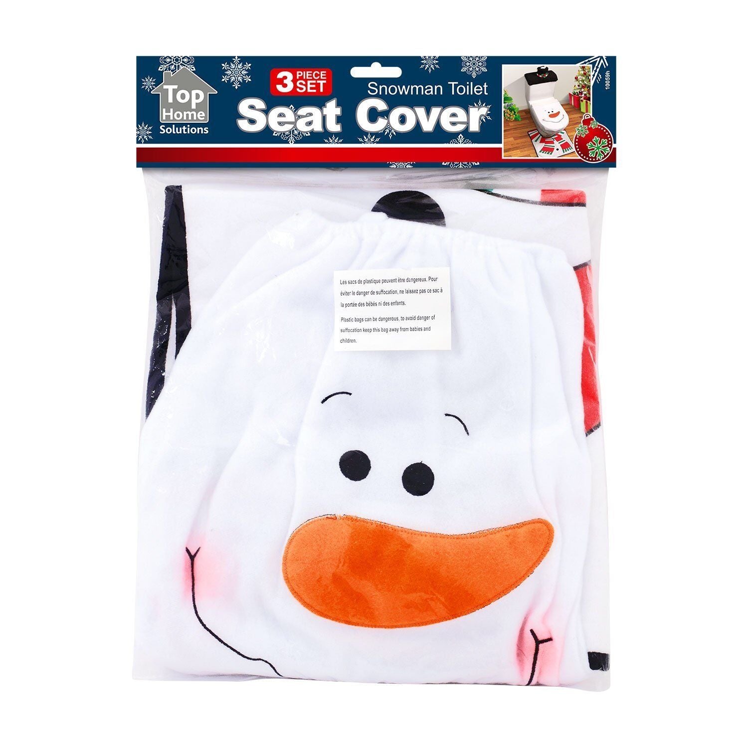 Christmas Xmas Decoration Toilet Seat Cover Set Santa, Elf, Reindeer, Snowman